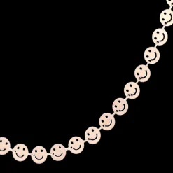 Rosé kleurige ketting met smileys