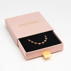 Rosé kleurige ketting met hartjes