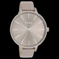 Taupe OOZOO horloge met leren band - C11347