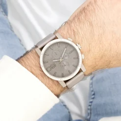 Taupe OOZOO horloge met leren band - C11311