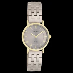 Taupe OOZOO horloge met roestvrijstalen armband - C20375