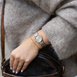 Taupe OOZOO horloge met roestvrijstalen armband - C20375