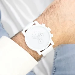 Witte OOZOO horloge met leren band - C11310