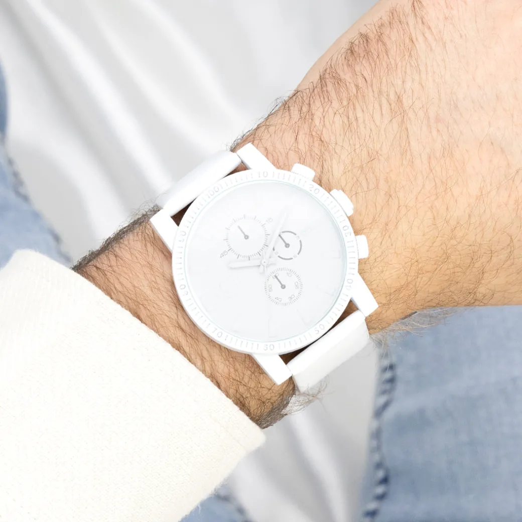 Witte OOZOO horloge met leren band - C11310