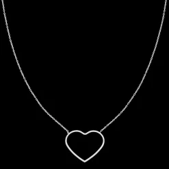 Zilverkleurige armband + ketting set met groot hart