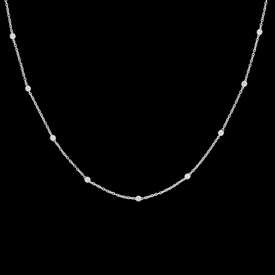 Zilverkleurige armband + ketting set met bolletjes