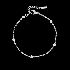 Zilverkleurige armband + ketting set met bolletjes