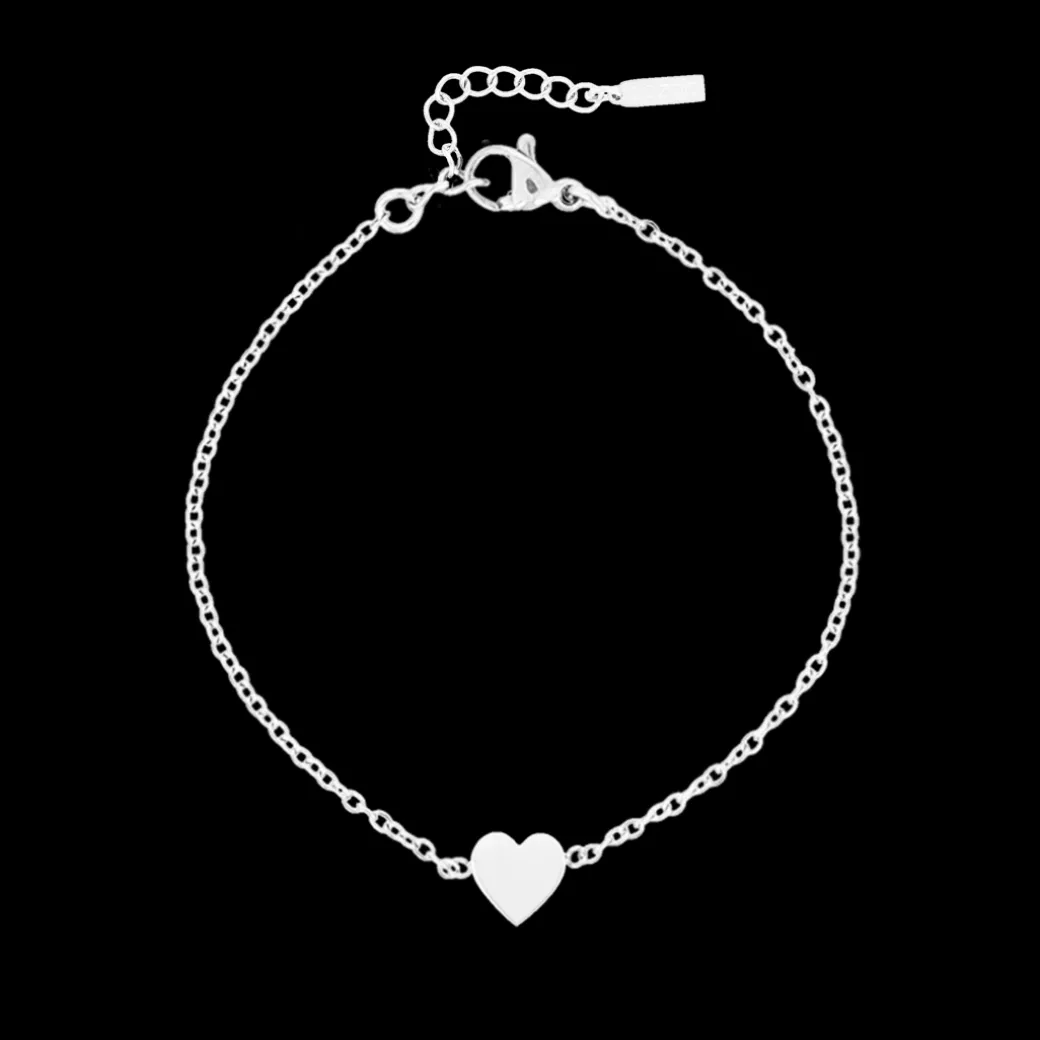Zilverkleurige armband met een hart