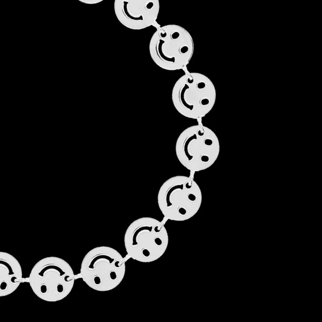 Zilverkleurige armband met smileys