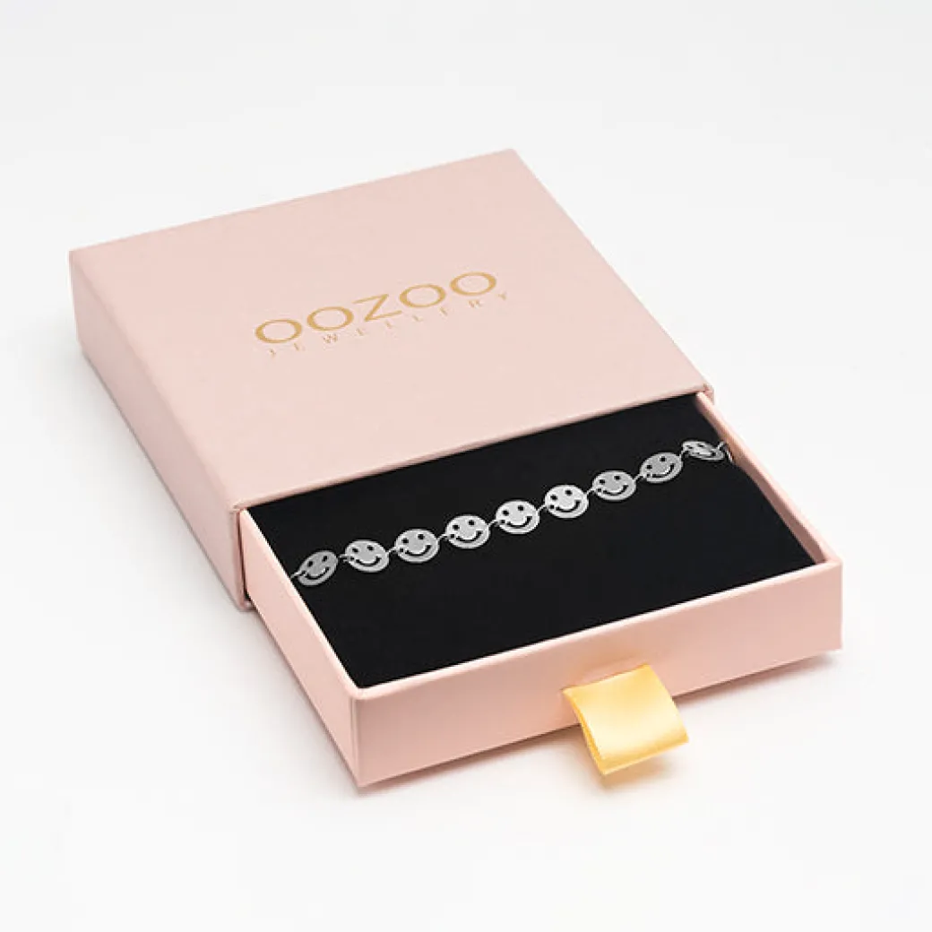 Zilverkleurige armband met smileys
