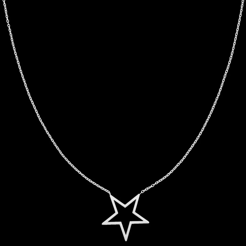 Zilverkleurige ketting met grote ster