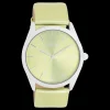 Zilverkleurige OOZOO horloge met limoen groene leren band - C11331