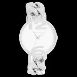 Zilverkleurige OOZOO horloge met grove schakelarmband - C11260