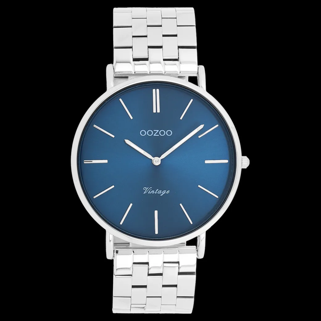 Zilverkleurige OOZOO horloge met roestvrijstalen armband roestvrijstalen armband - C20401
