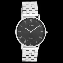 Zilverkleurige OOZOO horloge met roestvrijstalen armband - C20366