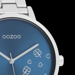 Zilverkleurige OOZOO horloge met roestvrijstalen armband - C11121