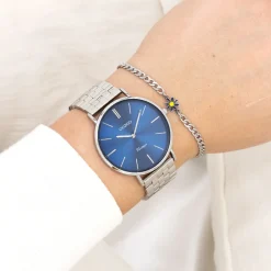 Zilverkleurige OOZOO horloge met roestvrijstalen armband roestvrijstalen armband - C20401