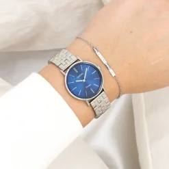 Zilverkleurige OOZOO horloge met roestvrijstalen armband roestvrijstalen armband - C20406