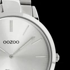 Zilverkleurige OOZOO horloge met roestvrijstalen armband - C20100