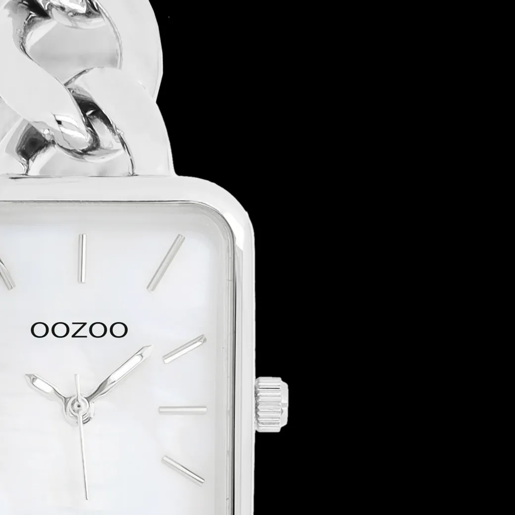 Zilverkleurige OOZOO horloge met schakelarmband - C11130