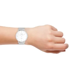 Zilverkleurige OOZOO horloge met metalen mesh armband - C9900
