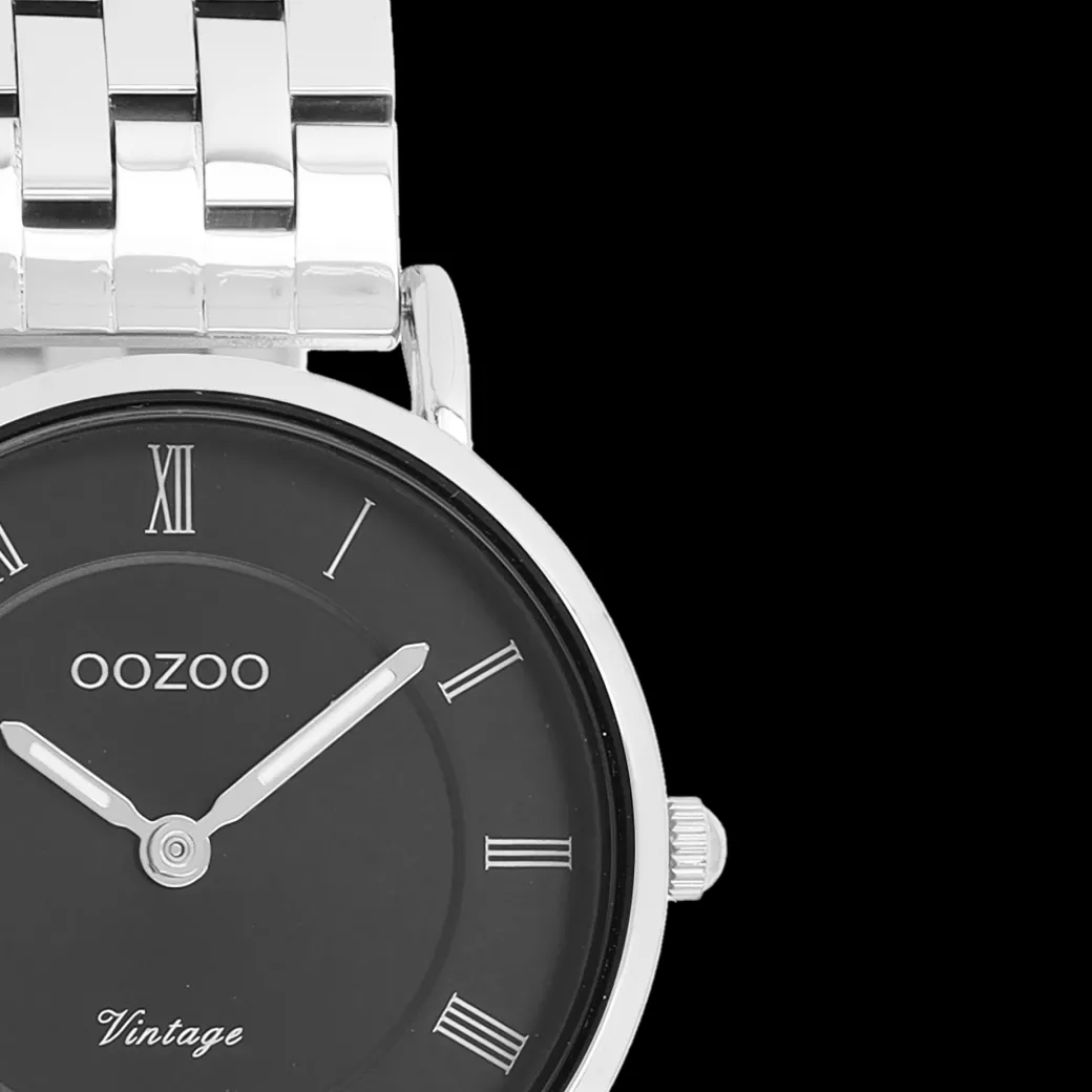 Zilverkleurige OOZOO horloge met roestvrijstalen armband - C20373