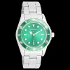 Zilverkleurig/groene OOZOO horloge met zilverkleurige roestvrijstalen armband - C11146