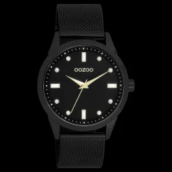 Zwarte OOZOO horloge met metalen mesh armband - C11284