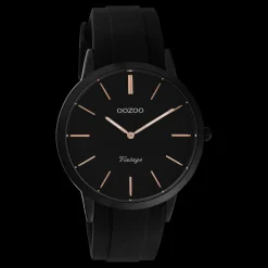 Zwarte OOZOO horloge met rubber band - C20174