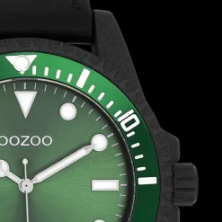 Zwarte OOZOO horloge met leren band - C11117