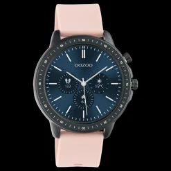Zwarte OOZOO smartwatch met grijs roze rubber band - Q00329